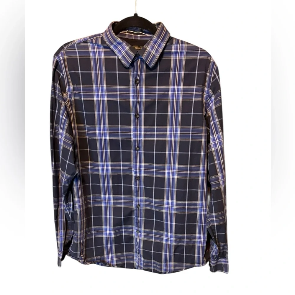 Banana Republic Plaid Button Down Shirt Men’s Medium Business Casual